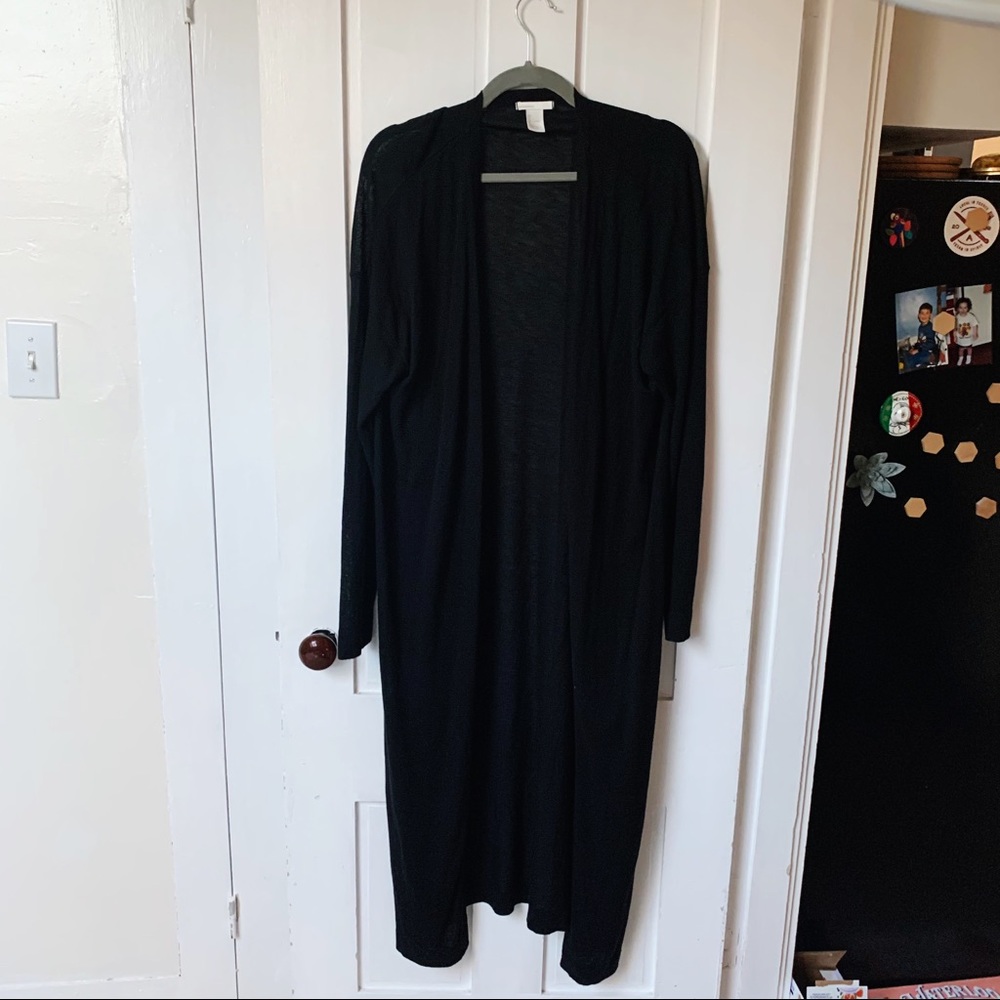 Long, thin and lightweight black cardigan
